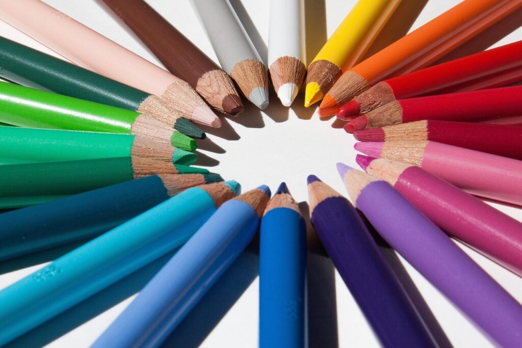 colored pencils, colour pencils, star-shaped, color circle, writing or drawing device, multicoloured, with coloured mines, cover of the mine, lacquered wood, different colored crayons, pointed, tips on, write, draw, sketch, graphic design, graphic design, graphic design, graphic design, graphic design, graphic design